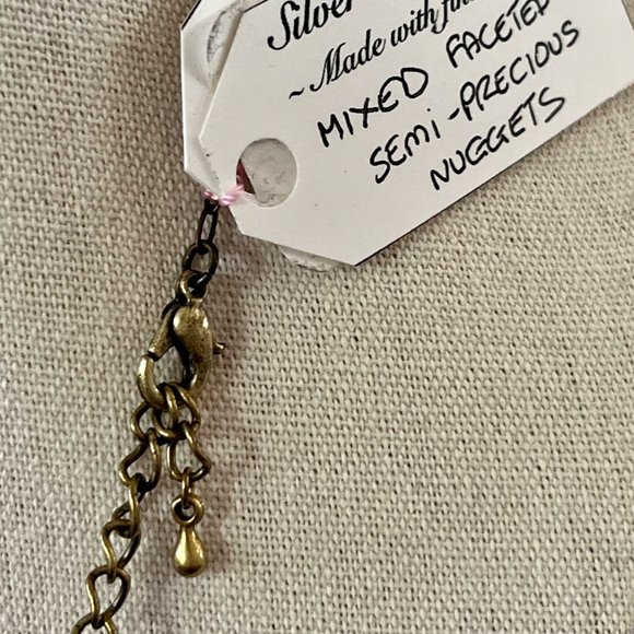 Faceted Semi-Precious Quartz 2 Strand Handmade Necklace One Of A Kind 21" - 24" - Picture 7 of 8